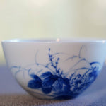 Jingdezhen Blue and White Porcelain Tea Bowl Wang Bu Style Birds
