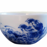 Jingdezhen Blue and White Porcelain Tea Bowl Wang Bu Style Birds