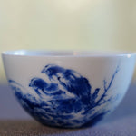 Jingdezhen Blue and White Porcelain Tea Bowl Wang Bu Style Birds