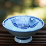 Jingdezhen Artisan Porcelain Teacup Bow Hat Motif Handmade