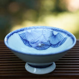 Jingdezhen Artisan Porcelain Teacup Bow Hat Motif Handmade