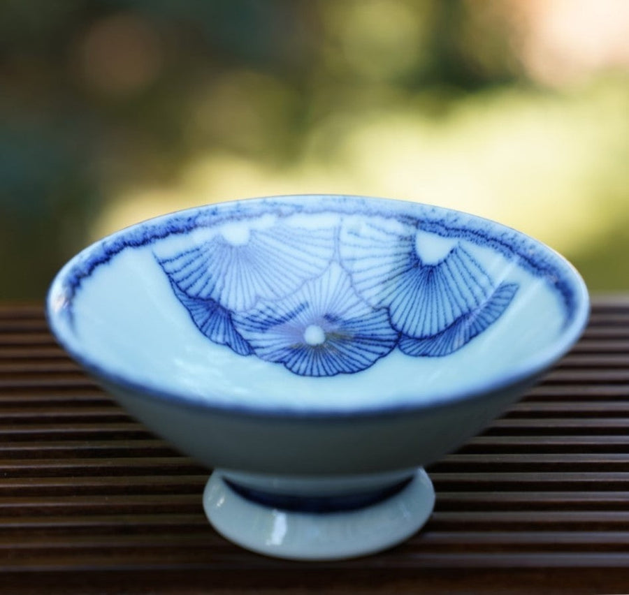Jingdezhen Artisan Porcelain Teacup Bow Hat Motif Handmade
