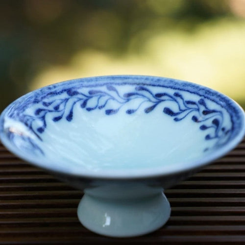 Jingdezhen Artisan Porcelain Teacup Bow Hat Motif Handmade