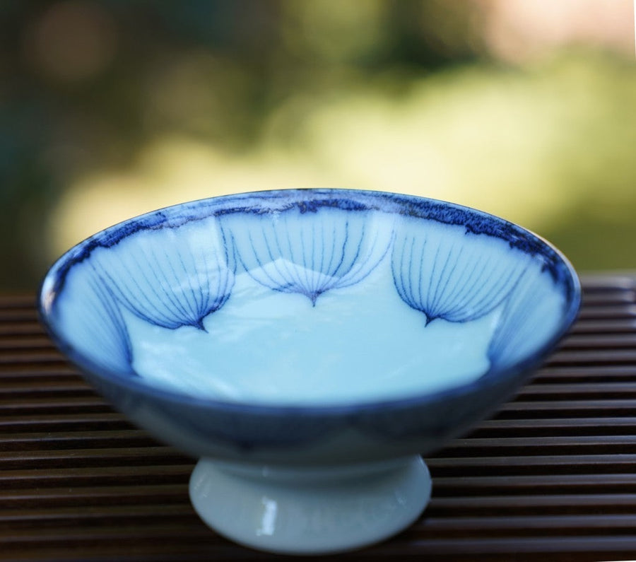 Jingdezhen Artisan Porcelain Teacup Bow Hat Motif Handmade