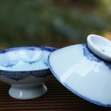 Jingdezhen Artisan Porcelain Teacup Bow Hat Motif Handmade