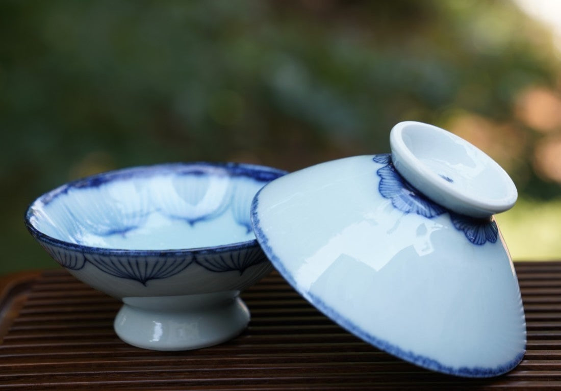 Jingdezhen Artisan Porcelain Teacup Bow Hat Motif Handmade