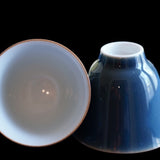 Jingdezhen Deep Aquamarine Glaze Porcelain Gaiwan Set Handmade