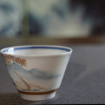 Jingdezhen Doucai Porcelain Gold Rim Teacup Autumn