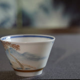 Jingdezhen Doucai Porcelain Gold Rim Teacup Autumn