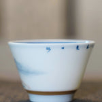 Jingdezhen Doucai Porcelain Gold Rim Teacup Autumn