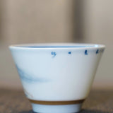 Jingdezhen Doucai Porcelain Gold Rim Teacup Autumn
