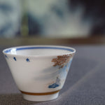 Jingdezhen Doucai Porcelain Gold Rim Teacup Autumn