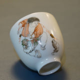 Jingdezhen Artisan Fencai Porcelain Teacup Liu Hai Fishing Toad