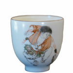 Jingdezhen Artisan Fencai Porcelain Teacup Liu Hai Fishing Toad
