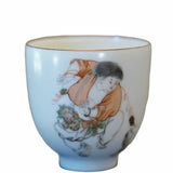 Jingdezhen Artisan Fencai Porcelain Teacup Liu Hai Fishing Toad