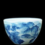 Jingdezhen Antique Porcelain Artisan Teacup Mountain Water Elaborate Painting