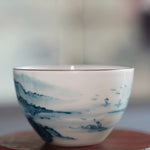 Jingdezhen Antique Porcelain Artisan Teacup Mountain Water Elaborate Painting