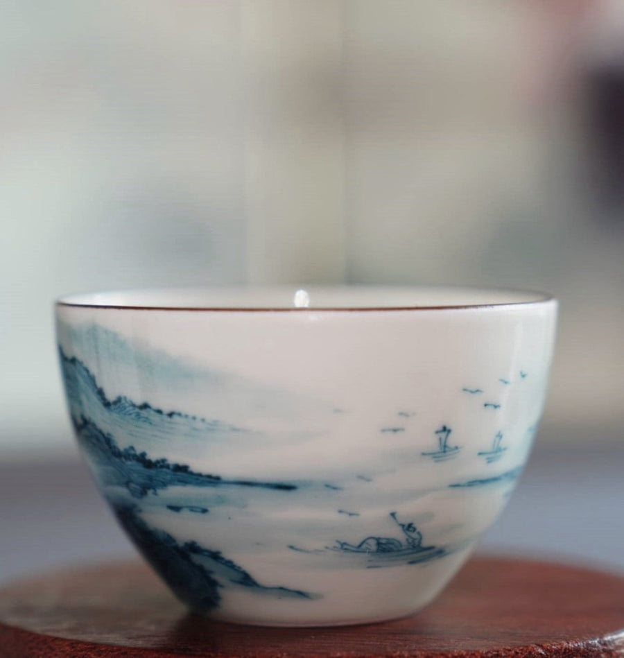 Tea Ware - Jingdezhen Blue and White Antique Porcelain Mountain Water