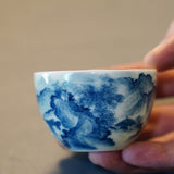 Jingdezhen Antique Porcelain Artisan Teacup Mountain Water Elaborate Painting