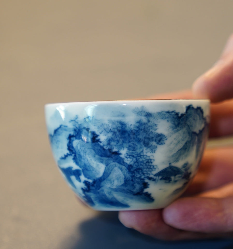 Tea Ware - Jingdezhen Blue and White Antique Porcelain Mountain Water