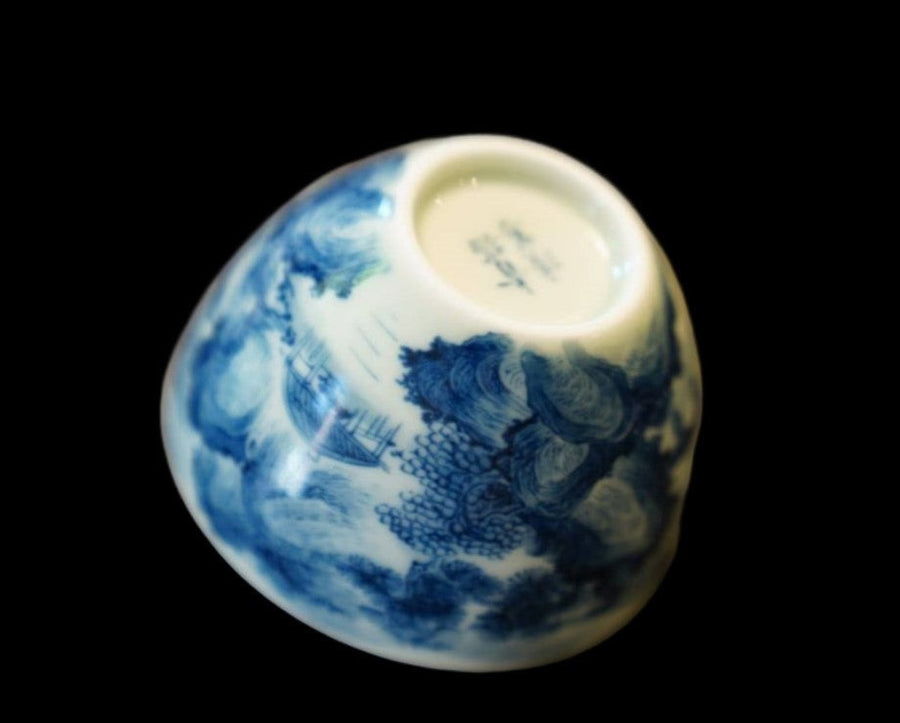 Tea Ware - Jingdezhen Blue and White Antique Porcelain Mountain Water