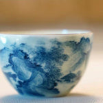 Jingdezhen Antique Porcelain Artisan Teacup Mountain Water Elaborate Painting