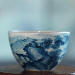 Jingdezhen Antique Porcelain Artisan Teacup Mountain Water Elaborate Painting
