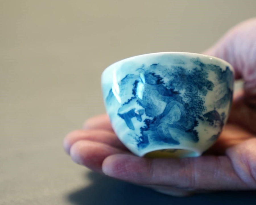 Tea Ware - Jingdezhen Blue and White Antique Porcelain Mountain Water