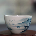 Jingdezhen Antique Porcelain Artisan Teacup Mountain Water Elaborate Painting
