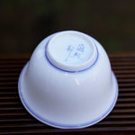 Jingdezhen Blue and White Fine Porcelain Classic Double Line Gaiwan Set