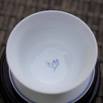 Jingdezhen Blue and White Fine Porcelain Classic Double Line Gaiwan Set