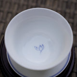 Jingdezhen Blue and White Fine Porcelain Classic Double Line Gaiwan Set