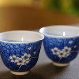 Jingdezhen Blue and White Porcelain Artisan Plum Blossom Teacup