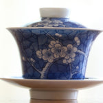 Jingdezhen Blue and White Porcelain Gaiwan Ice Crackle Glaze