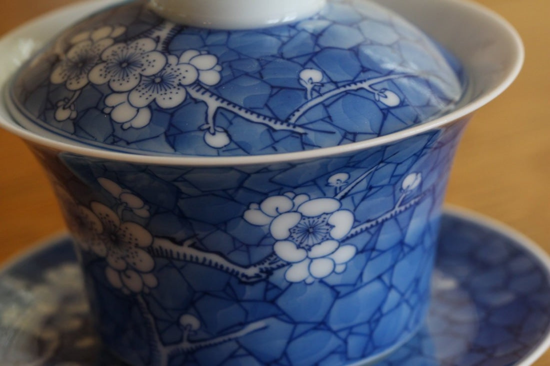 Jingdezhen Blue and White Porcelain Gaiwan Ice Crackle Glaze