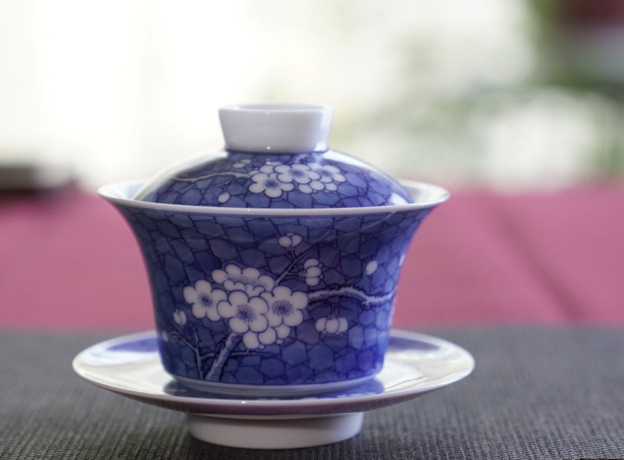 Tea Ware - Jingdezhen Blue and White Porcelain Gaiwan Set Cracking Ice