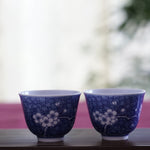 Jingdezhen Blue and White Porcelain Gaiwan Set Cracking Ice Plum Blossom
