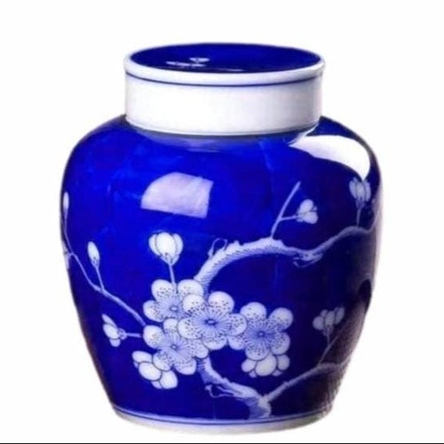 Jingdezhen Blue and White Porcelain Tea Jar Icing Plum Blossom