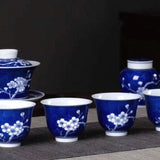 Jingdezhen Blue and White Porcelain Tea Jar Icing Plum Blossom