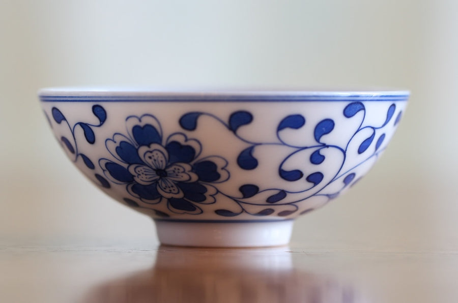 Tea Ware - Jingdezhen Blue and White Porcelain Intertwined Lotus Bowl