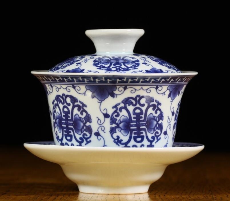 Tea Ware - Jingdezhen Blue and White Porcelain Longevity Blessing