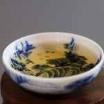 Jingdezhen Blue and White Porcelain Teacup Mountain Landscape Wide Opening