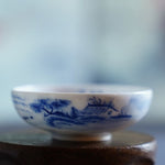 Jingdezhen Blue and White Porcelain Teacup Mountain Landscape Wide Opening