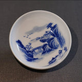 Jingdezhen Blue and White Porcelain Teacup Mountain Landscape Wide Opening