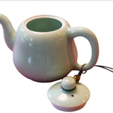 Jingdezhen Celadon Gourd-Shaped Teapot Set Handmade with Beads and Thread