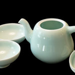 Jingdezhen Celadon Gourd-Shaped Teapot Set Handmade with Beads and Thread