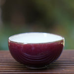 Jingdezhen Deep Red Glazed Porcelain Jihong Gaiwan Set Hand-crafted