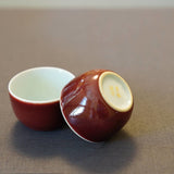 Jingdezhen Deep Red Glazed Porcelain Jihong Gaiwan Set Hand-crafted