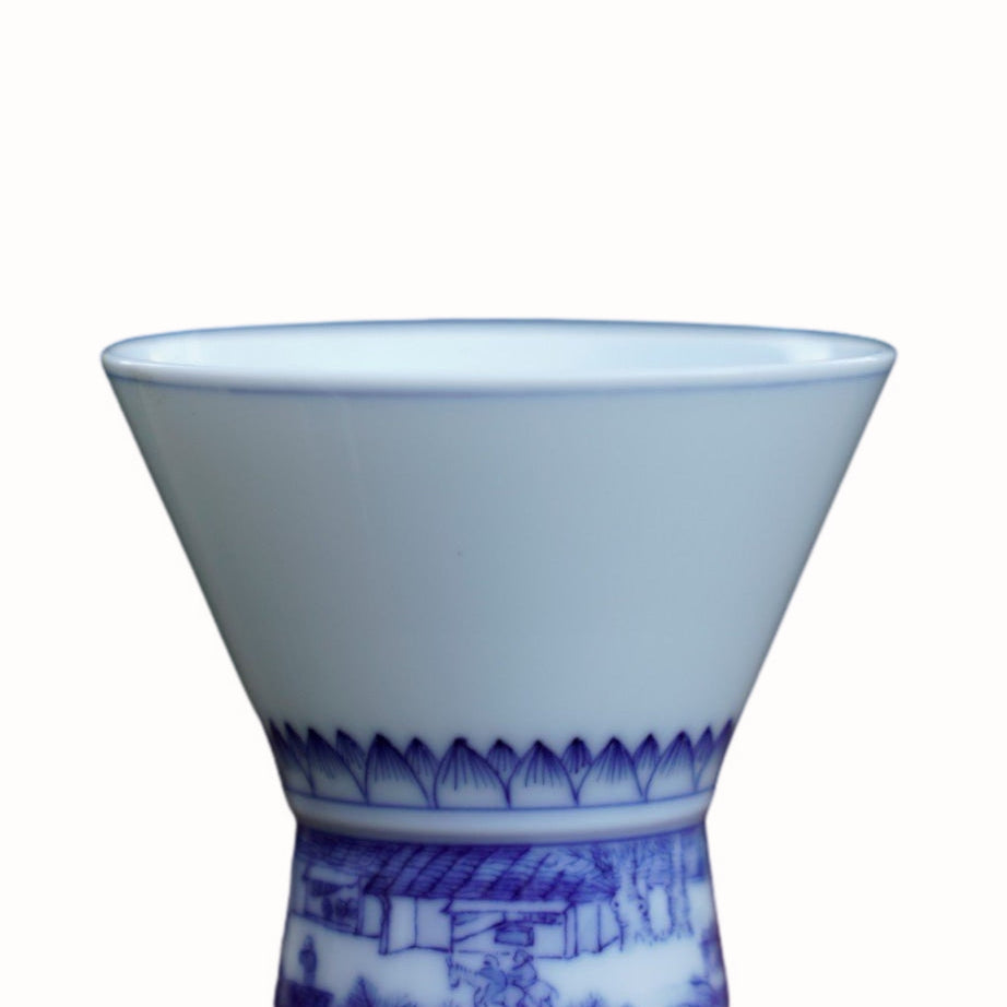 Jingdezhen Porcelain Teacup Miniature Painting Qingming Festival
