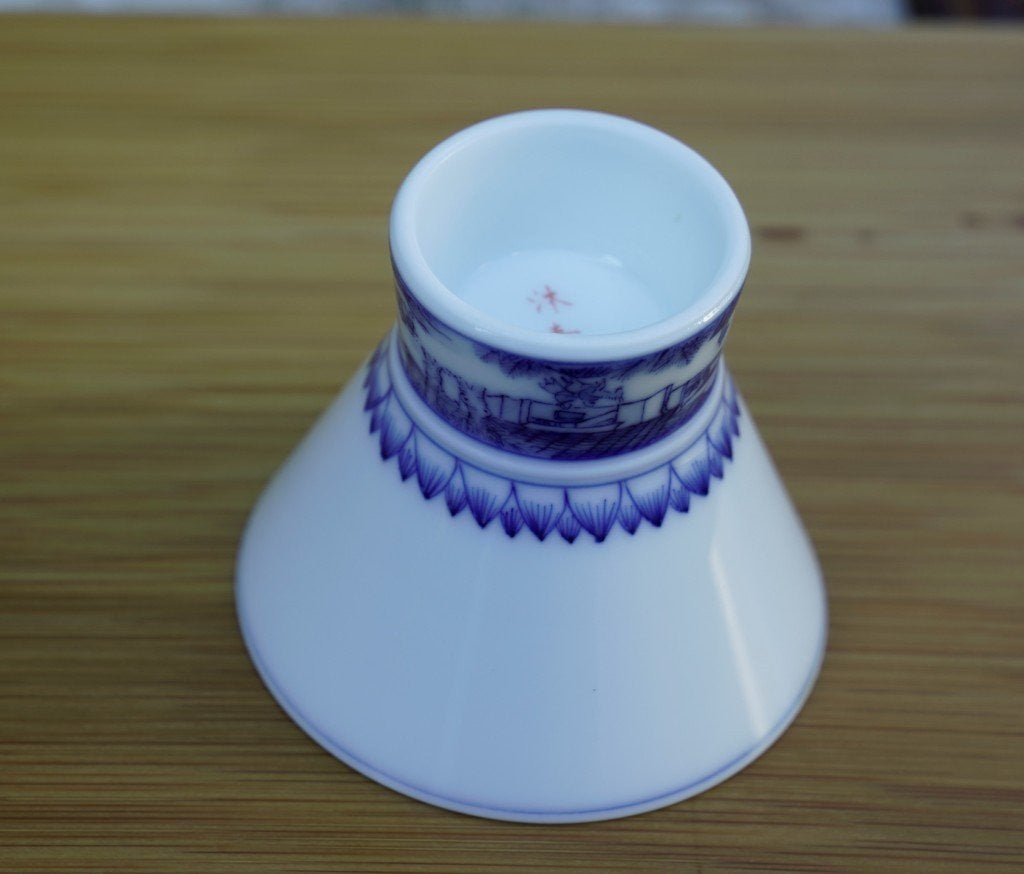 Jingdezhen Porcelain Teacup Miniature Painting Qingming Festival